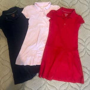 3!!! Girls polo school uniform dresses size 7-8